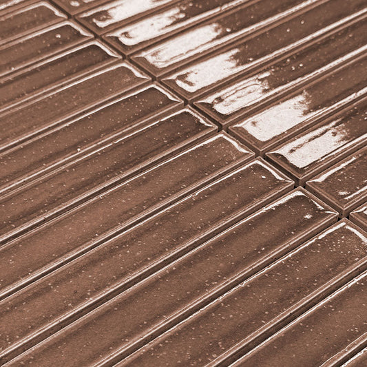 22x147 Nogata Rust Glazed Finger Mosaic Tiles