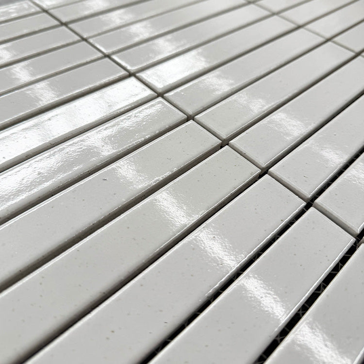 22x147 Nogata White Glazed Finger Mosaic Tiles