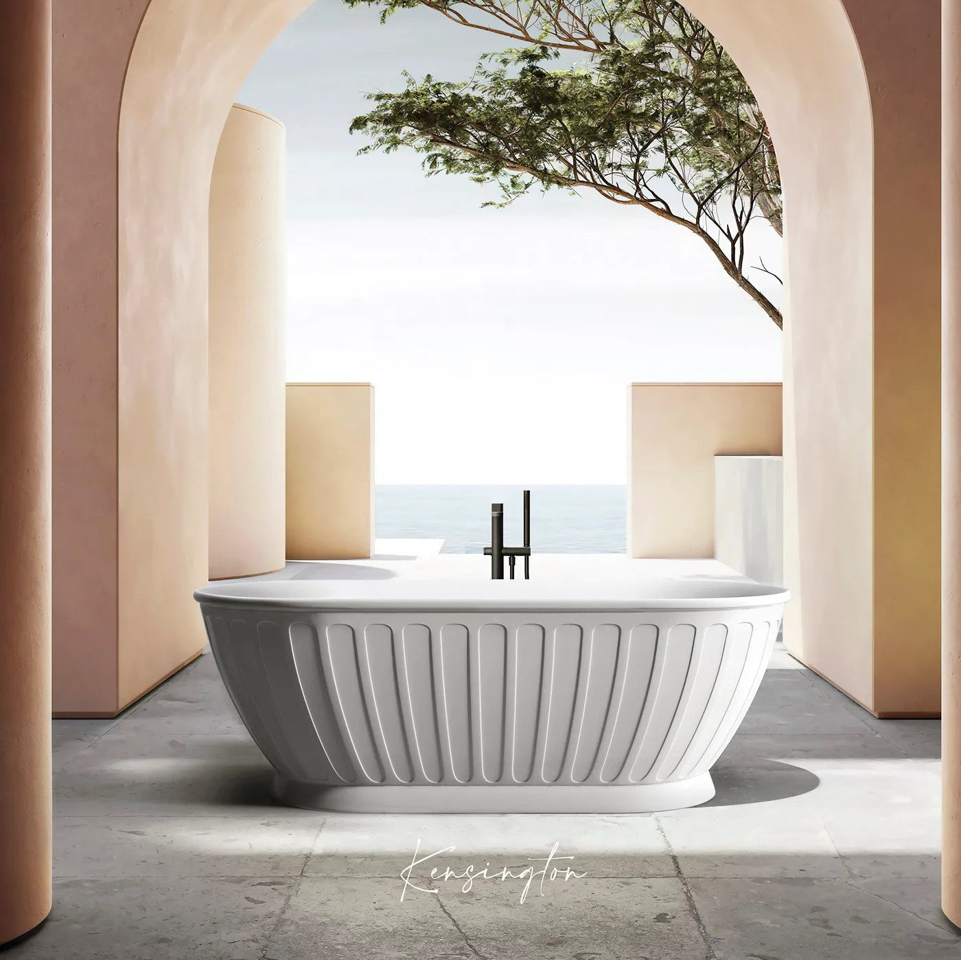 Otti Attica Kensington Gloss White Freestanding Bath 1500mm