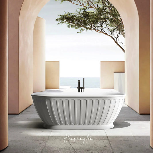 Otti Attica Kensington Gloss White Freestanding Bath 1500mm
