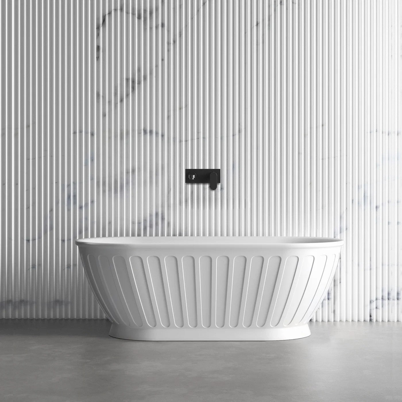 Otti Attica Kensington Matt White Freestanding Bath 1500mm
