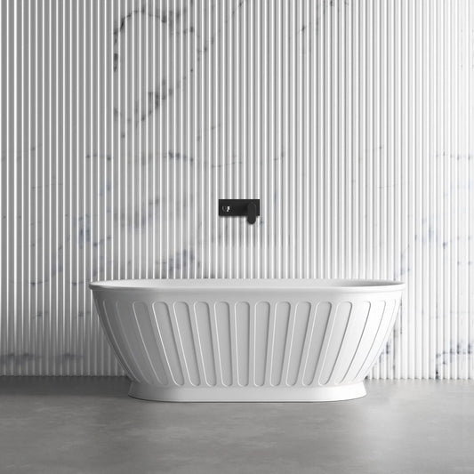 Otti Attica Kensington Matt White Freestanding Bath 1500mm