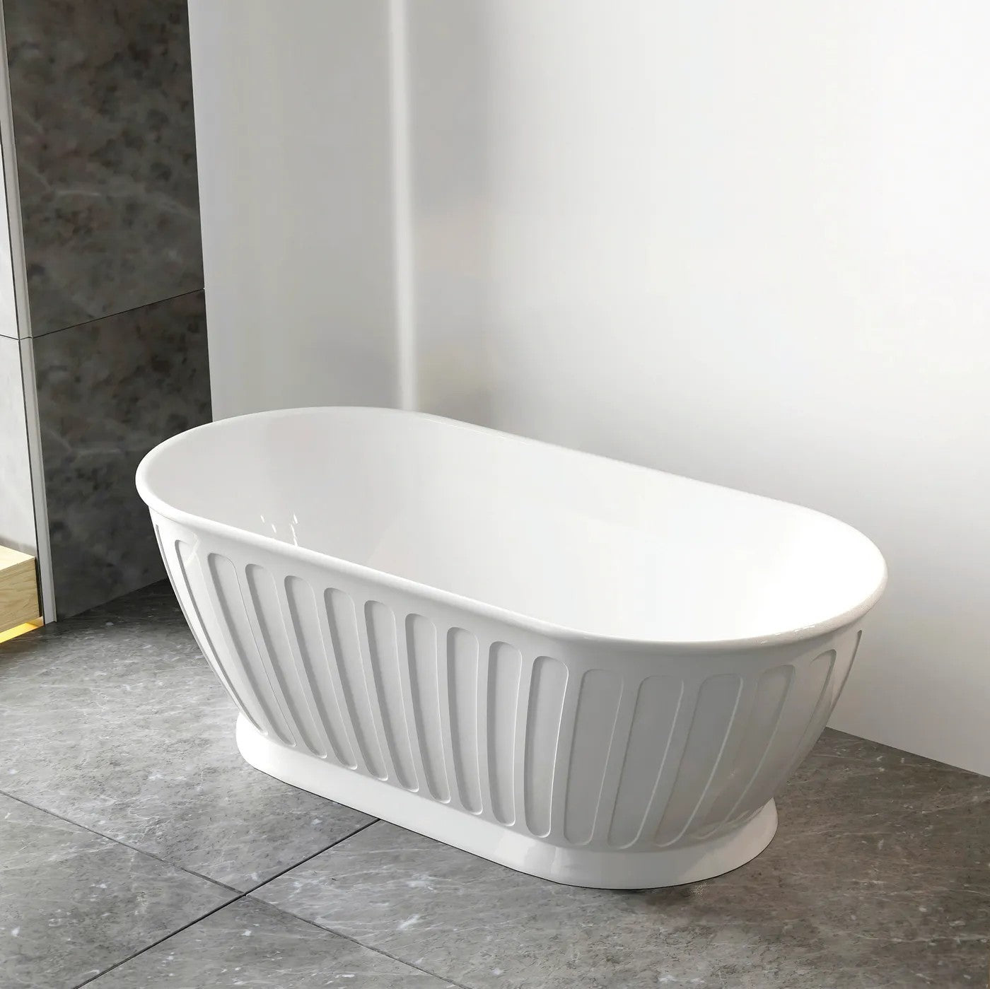 Otti Attica Kensington Gloss White Freestanding Bath 1700mm