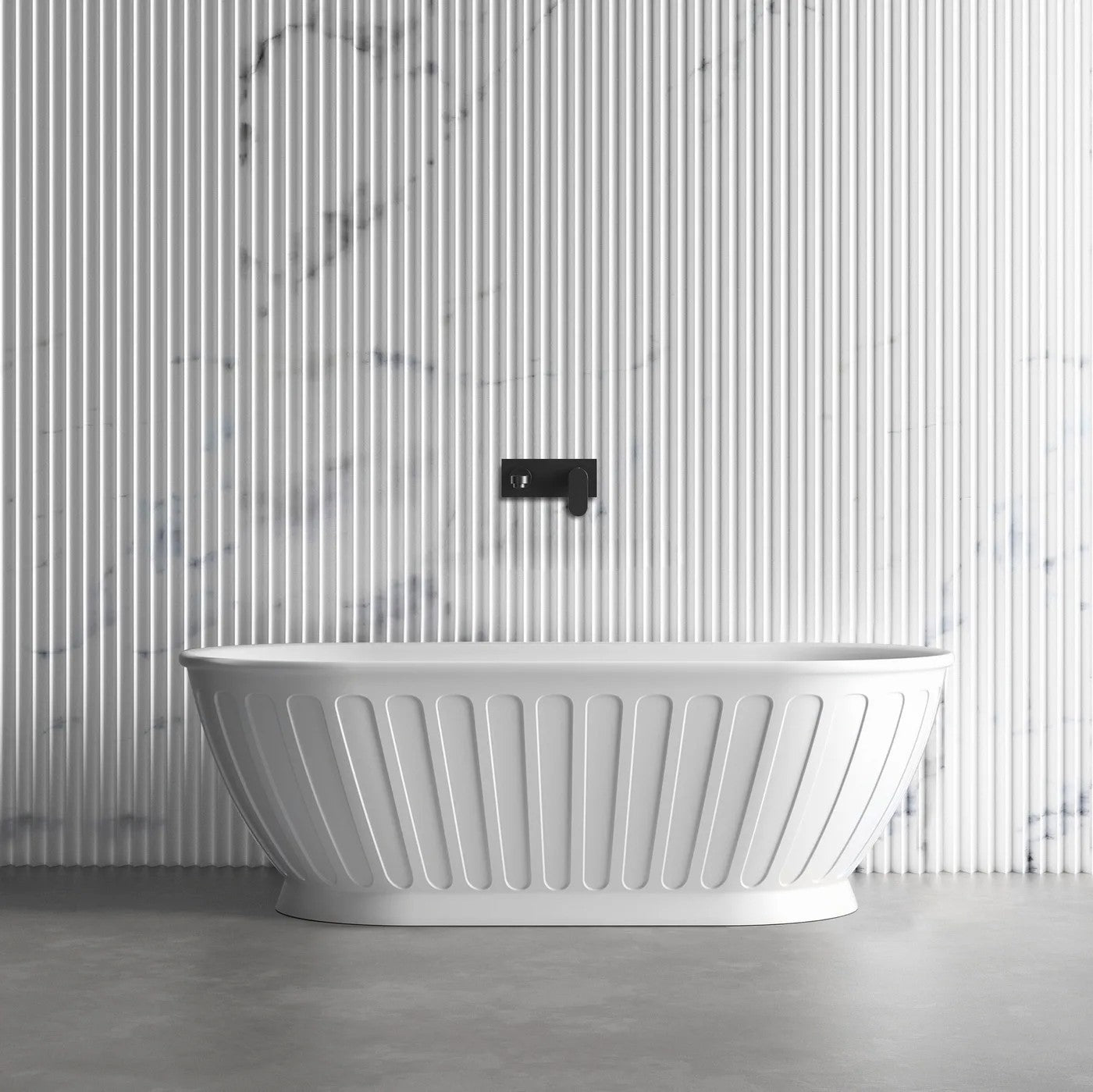 Otti Attica Kensington Matt White Freestanding Bath 1700mm