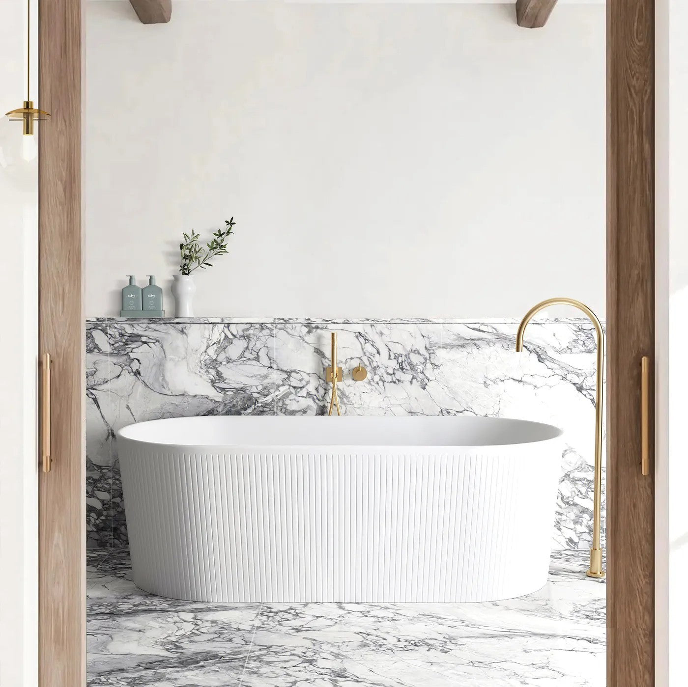 Otti Attica Noosa Matt White Freestanding Bath 1500mm