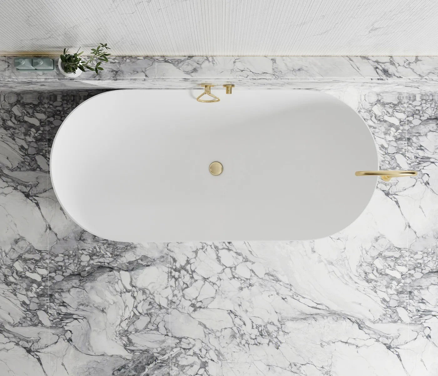 Otti Attica Noosa Matt White Freestanding Bath 1500mm