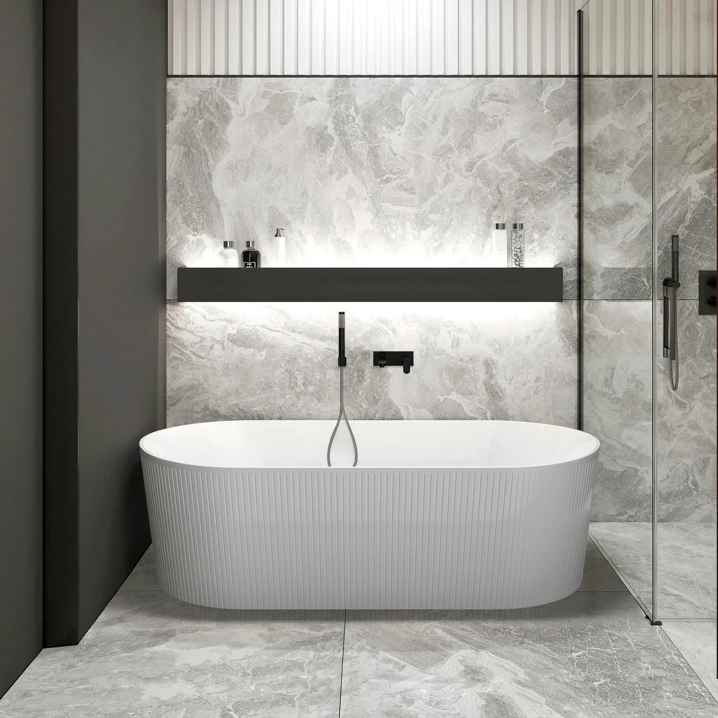 Otti Attica Noosa Gloss White Freestanding Bath 1700mm
