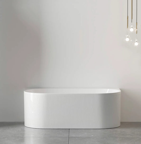 Otti Attica Noosa Gloss White Back to Wall Bath 1700mm