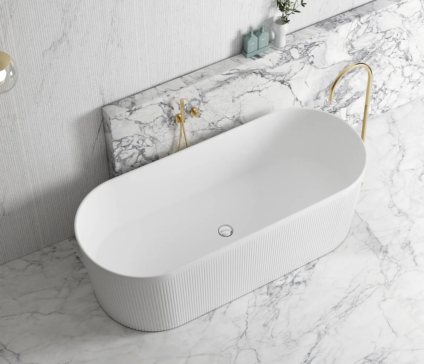 Otti Attica Noosa Matt White Freestanding Bath 1700mm