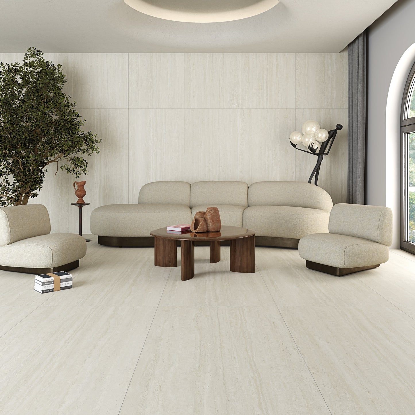 Modern living with Parisian Collection travertine look tile walls and floors. Melbourne, Geelong, Shepparton, Ballarat, Bendigo, Mornington, Horsham, Lara, Sunbury, Melton, Bellarine, Peninsula, Warrnambool tiles. Victoria and Nationwide Delivery. Australia.