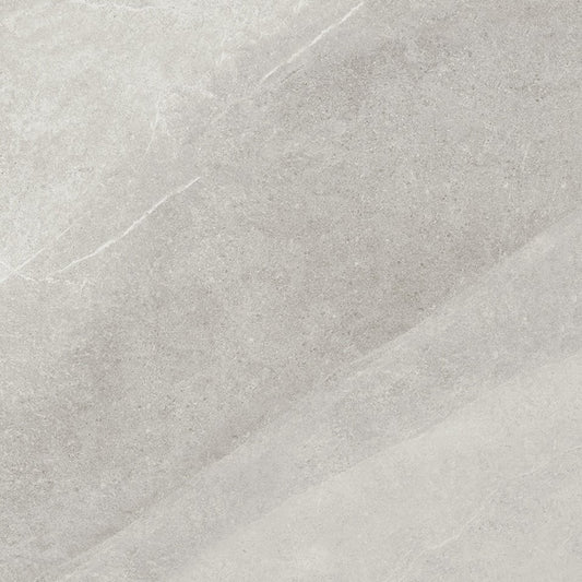 Close-up of gray stone tile with a subtle pattern. Modern bathroom and living with 600x600 Pietra Stone Look Matt Tiles. Melbourne, Geelong, Shepparton, Ballarat, Bendigo, Mornington, Bellarine, Peninsula, Melton, Lara, Sunbury, Warrnambool, Horsham tiles. Victoria and Nationwide Delivery. Australia.