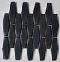 40x125 Hexagon Elongated Ocean Blue Matt Mosaic Tiles