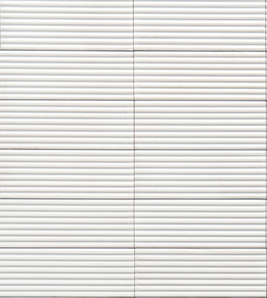 75x200 Rice Bianco Pleat 3D Lux (Gloss) Tiles by Marazzi