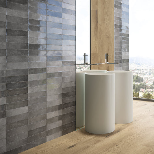 75x300 Storm Anthracite Gloss Tiles