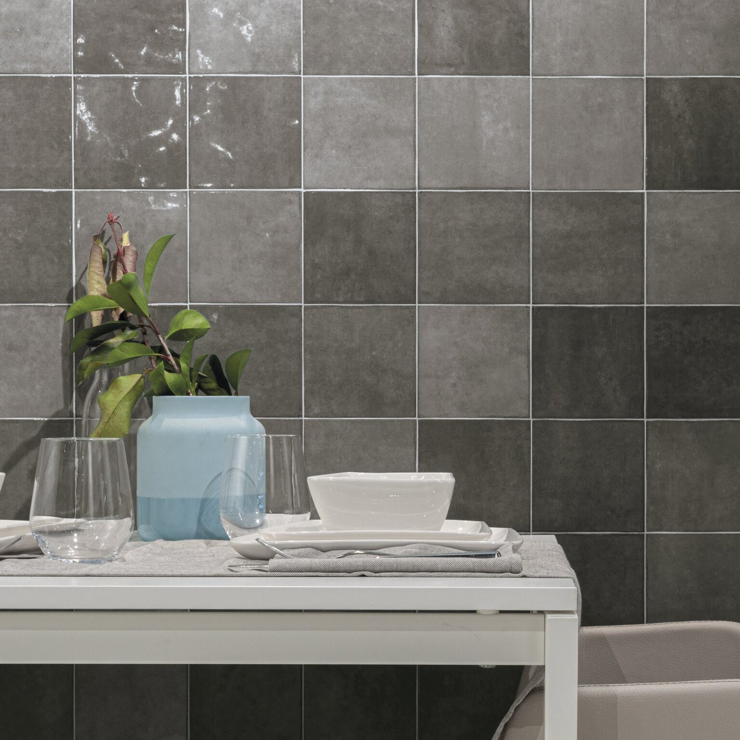 125x125 Storm Anthracite Gloss Tiles
