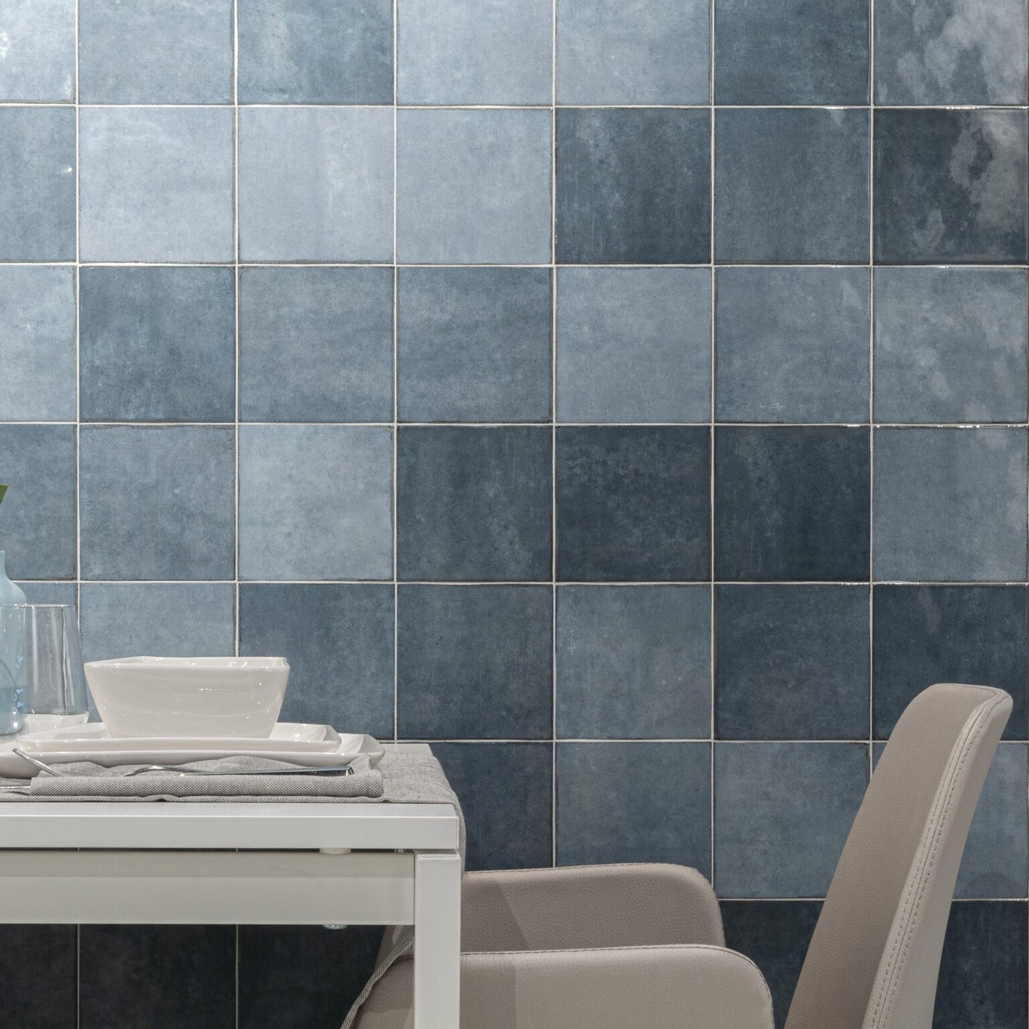 125x125 Storm Blue Gloss Tiles