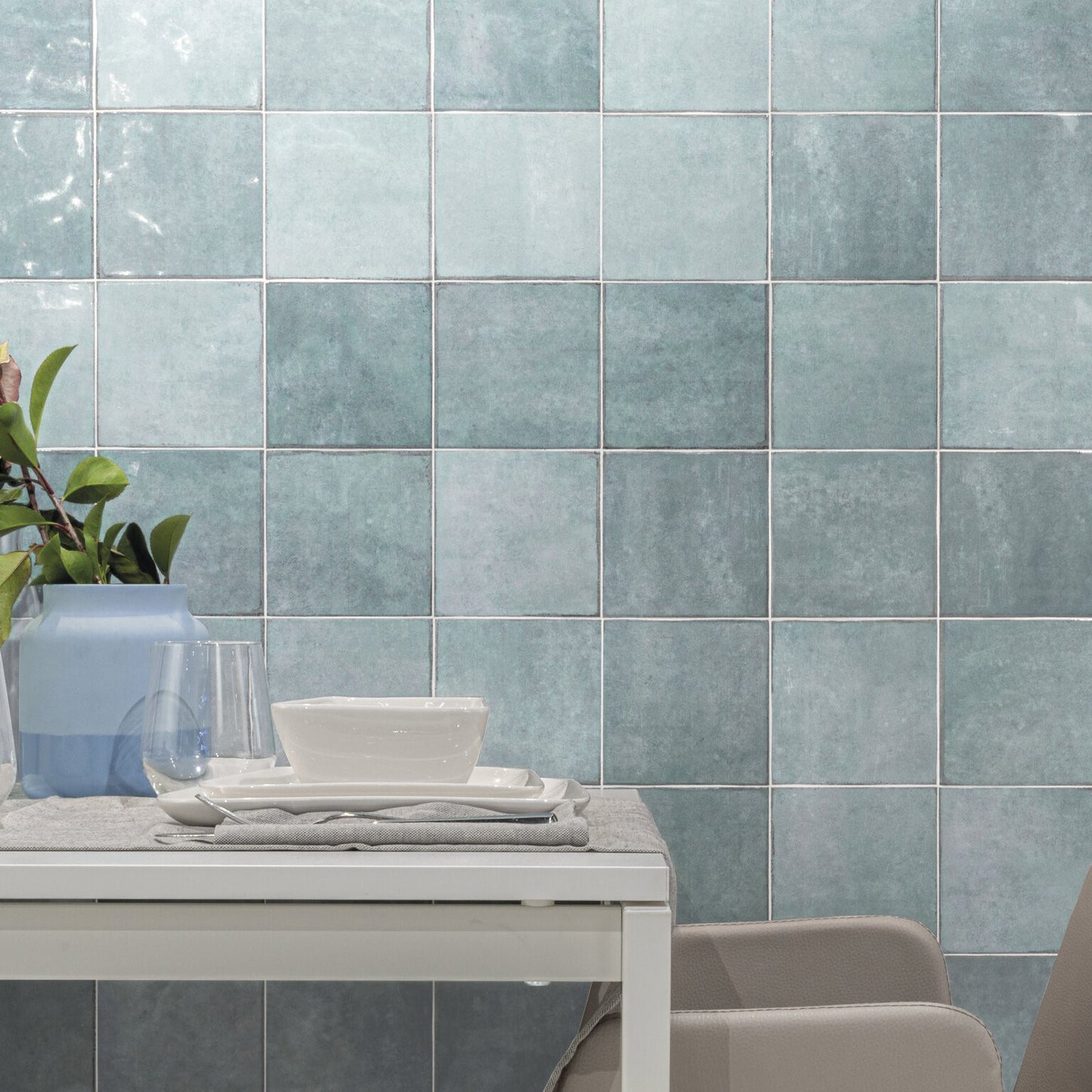 125x125 Storm Turquoise Gloss Tiles