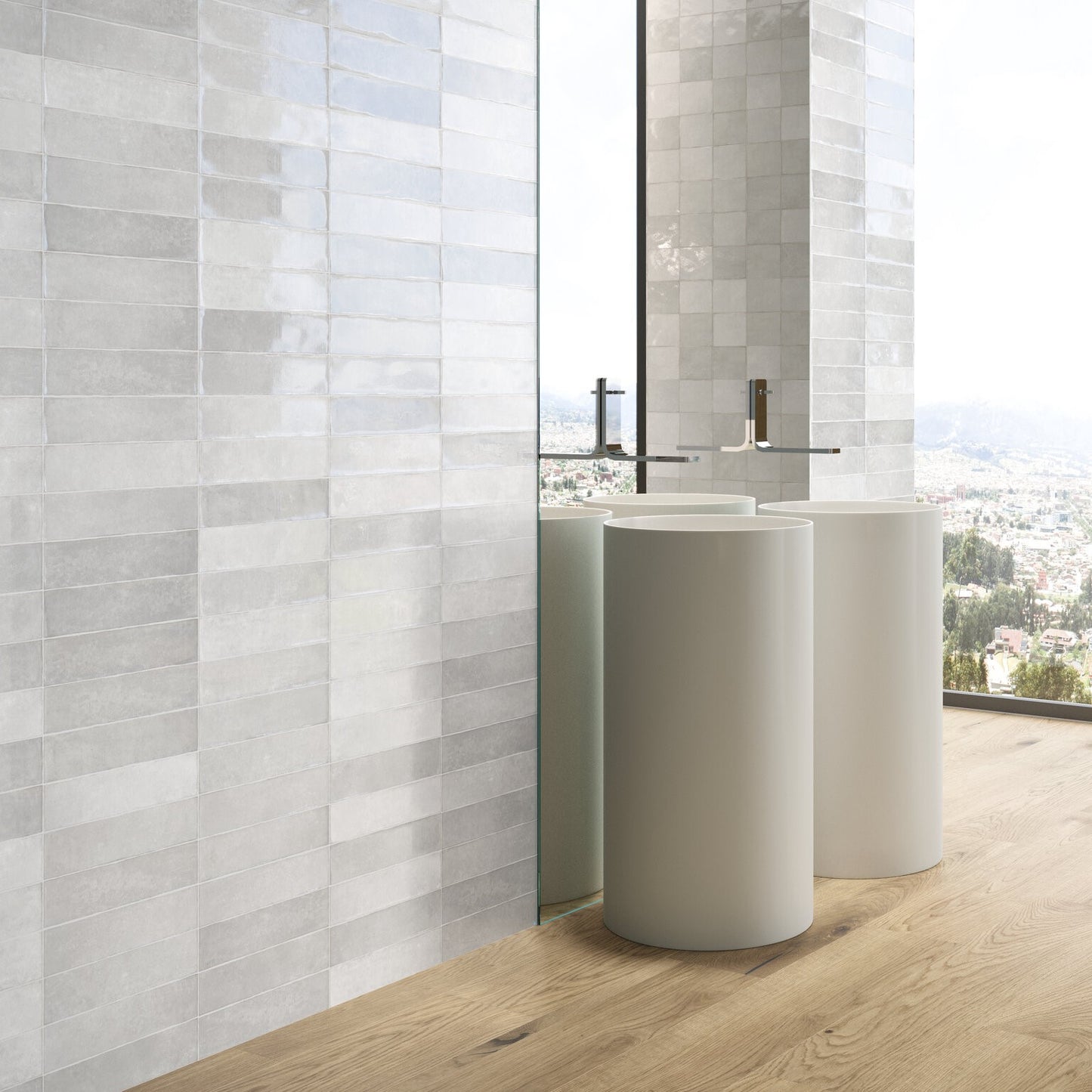 75x300 Storm White Gloss Tiles