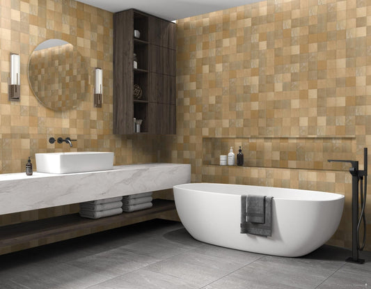 100x100 Zellige Cammello Lux (Gloss) Tiles by Marazzi