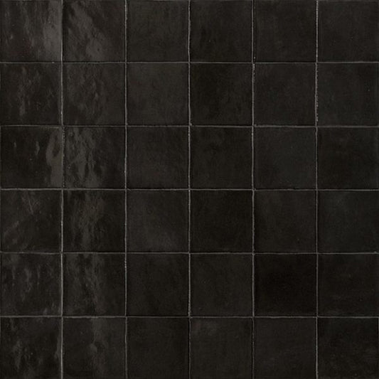 100x100 Zellige Carbone Lux (Gloss) Tiles by Marazzi