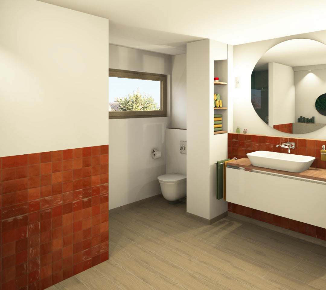 100x100 Zellige Corallo Lux (Gloss) Tiles by Marazzi