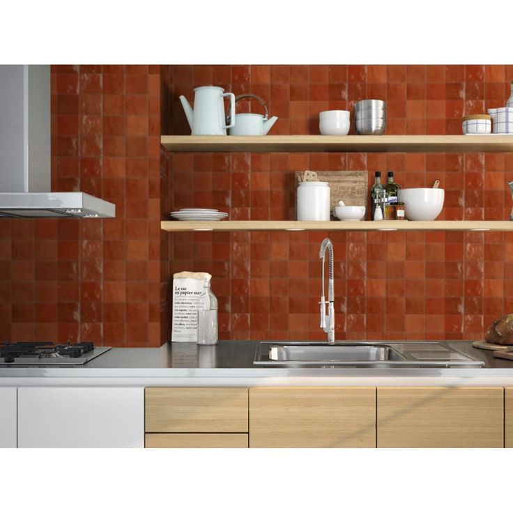 100x100 Zellige Corallo Lux (Gloss) Tiles by Marazzi