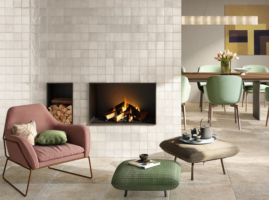100x100 Zellige Gesso Lux (Gloss) Tiles by Marazzi