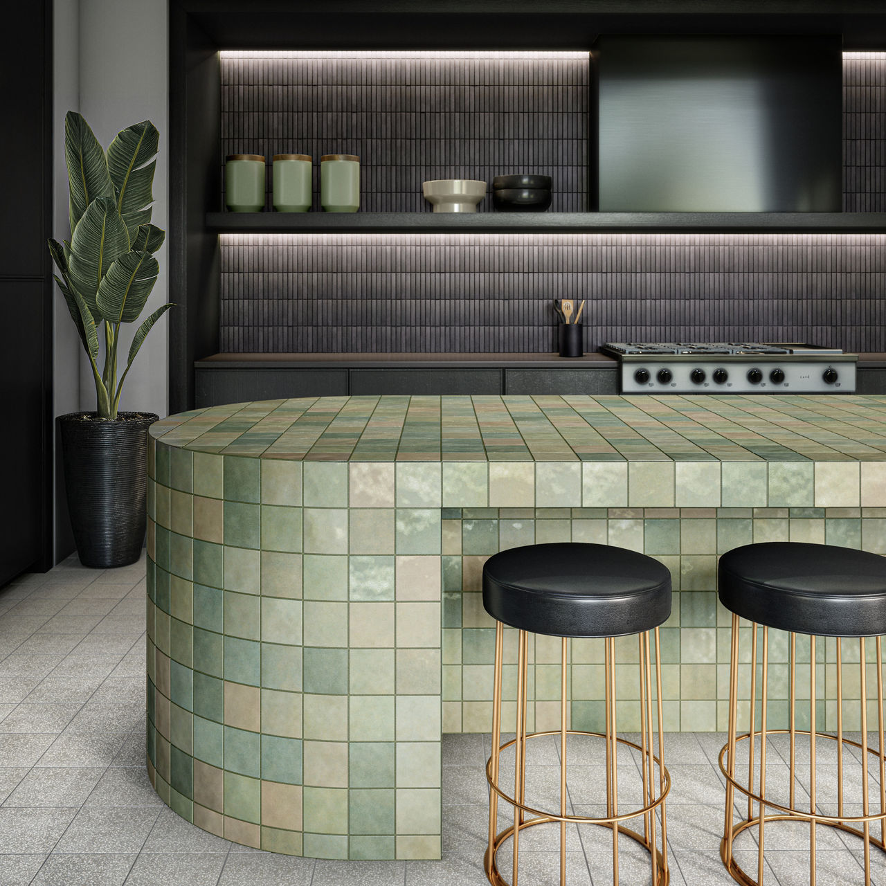 100x100 Zellige Salvia Lux (Gloss) Tiles by Marazzi