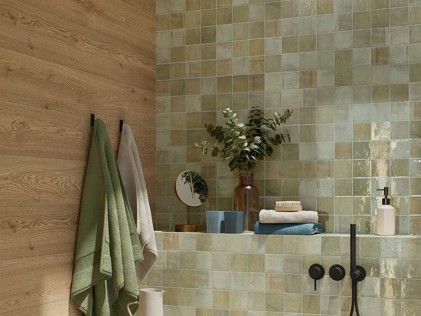 100x100 Zellige Salvia Lux (Gloss) Tiles by Marazzi