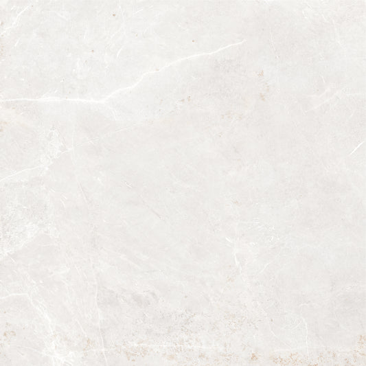 White marble tile with subtle veining pattern. Modern bathroom and living with 600x600 Palermo Marble Stone Look tile walls and floors. Melbourne, Geelong, Shepparton, Ballarat, Bendigo, Mornington, Bellarine, Peninsula tiles. Victoria and Nationwide Delivery. Australia.