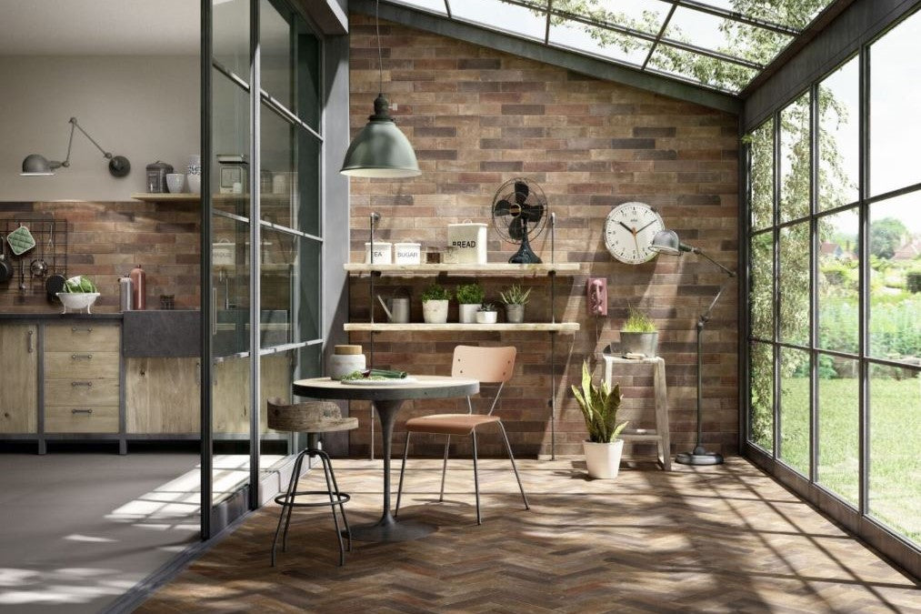 Modern living with Marazzi Terramix 70x280 brick looks wall and floor tiles. Melbourne, Geelong, Shepparton, Ballarat, Bendigo, Horsham, Warrnambool, Mornington, Bellarine, Peninsula tiles. Victoria and Nationwide Delivery. Australia.