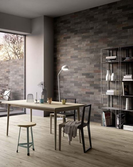 Modern living with Marazzi Terramix 70x280 brick looks wall and floor tiles. Melbourne, Geelong, Shepparton, Ballarat, Bendigo, Horsham, Warrnambool, Mornington, Bellarine, Peninsula tiles. Victoria and Nationwide Delivery. Australia.